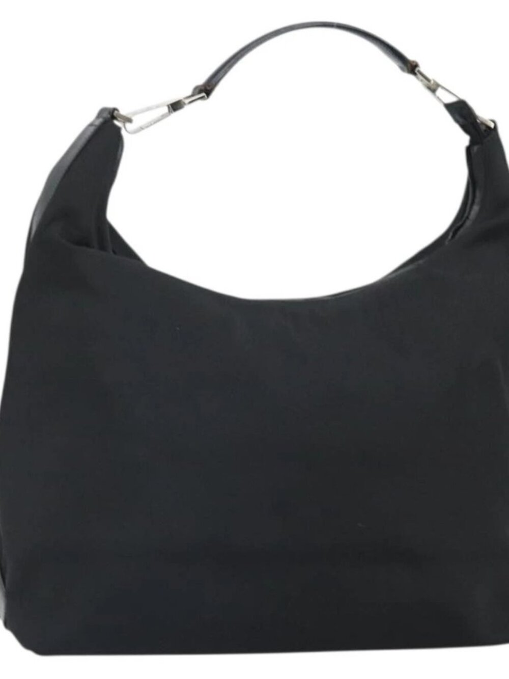 GUCCI Shoulder Bag Nylon Black Silver 001 1955 Auth 169381